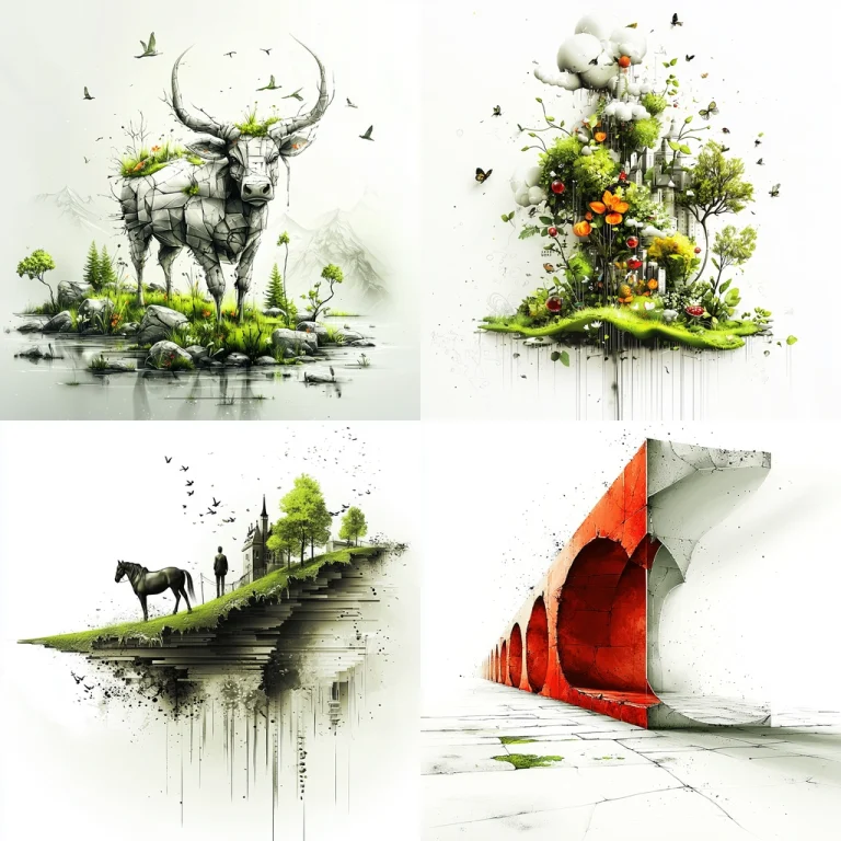 Fragmented Green Landscapes - Midjourney style sref code