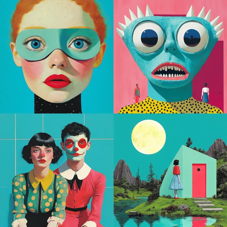 Vivid Color Pop with Retro Flair - Midjourney style sref code