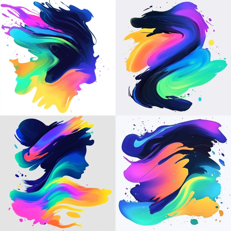 Neon Fluid Brushstrokes - Midjourney style sref code
