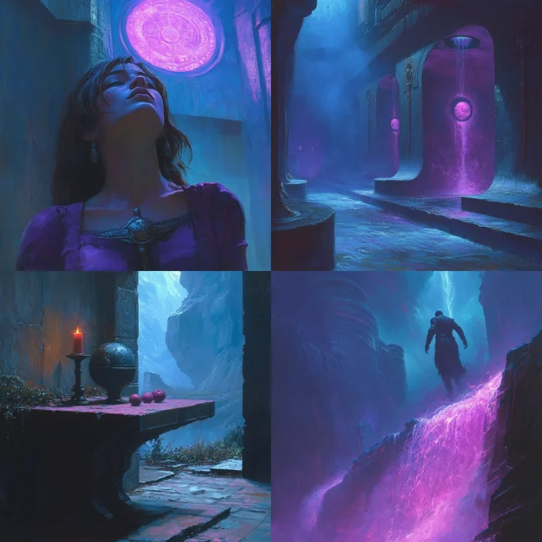 Purple and Blue Mystical Contrast - Midjourney style sref code