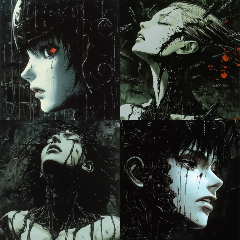 Dark Textured Cyberpunk - Midjourney style sref code