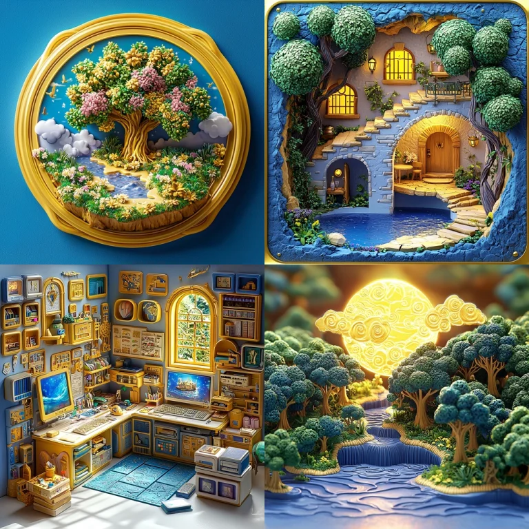 Bright 3D Architectural Fantasy - Midjourney style sref code