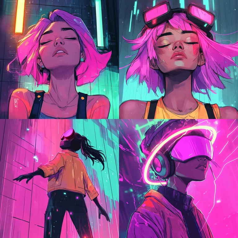 Neon Cyberpunk Aesthetic - Midjourney style sref code