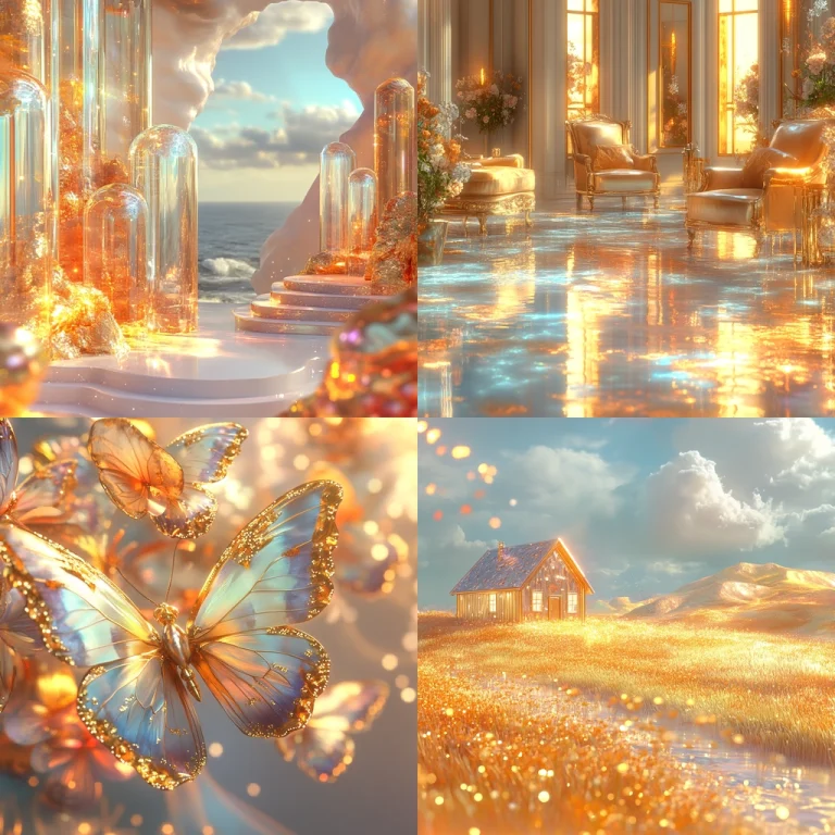 Luminous Gold-Blue Enchantment - Midjourney style sref code