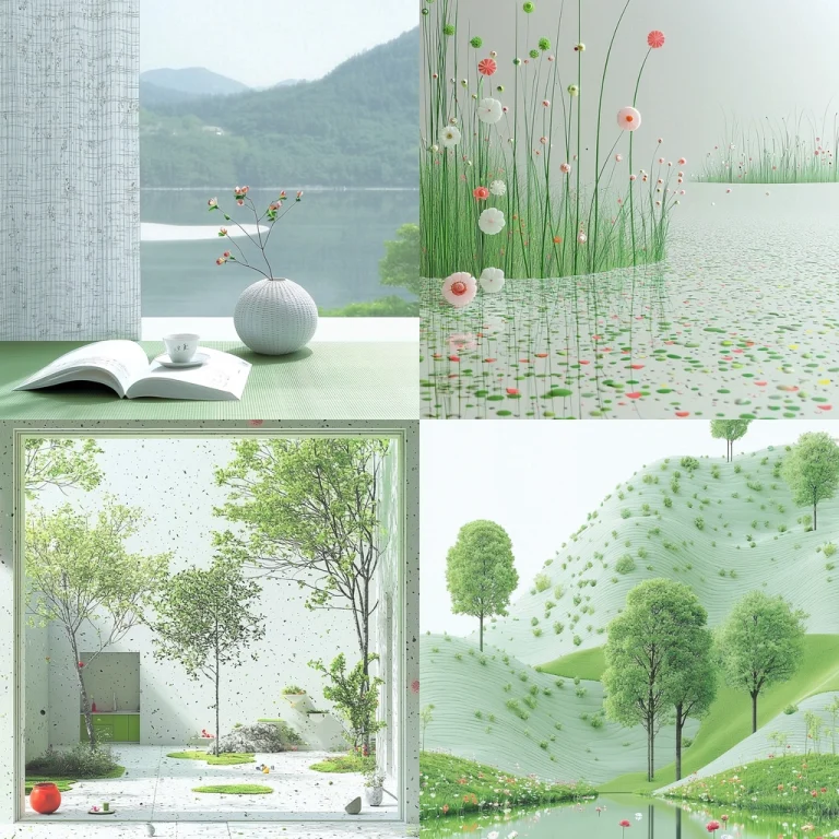 Minimalist Green Tranquility - Midjourney style sref code