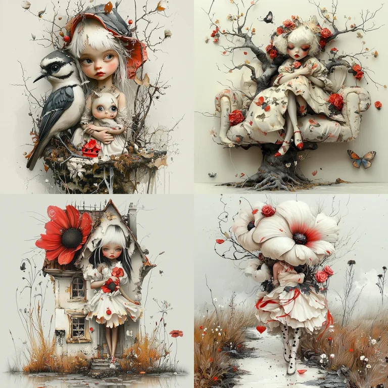 Floral Fantasy with Pop Elements - Midjourney style sref code