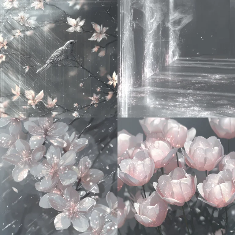 Soft Pastel Blossoms with Gray - Midjourney style sref code