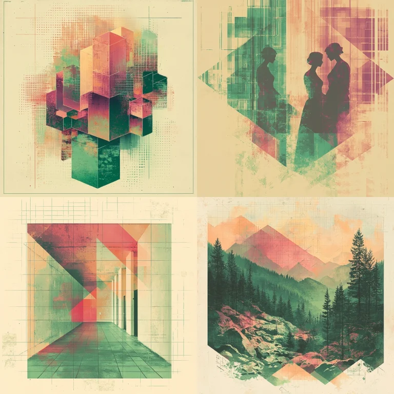 Geometric Gradient Landscape - Midjourney style sref code