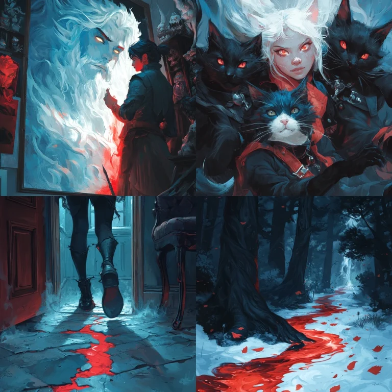 Mysterious Red-lit Forest - Midjourney style sref code