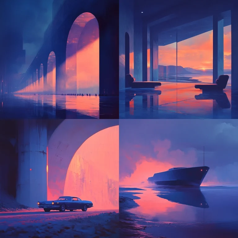 Blue and Violet Lighting Contrast - Midjourney style sref code