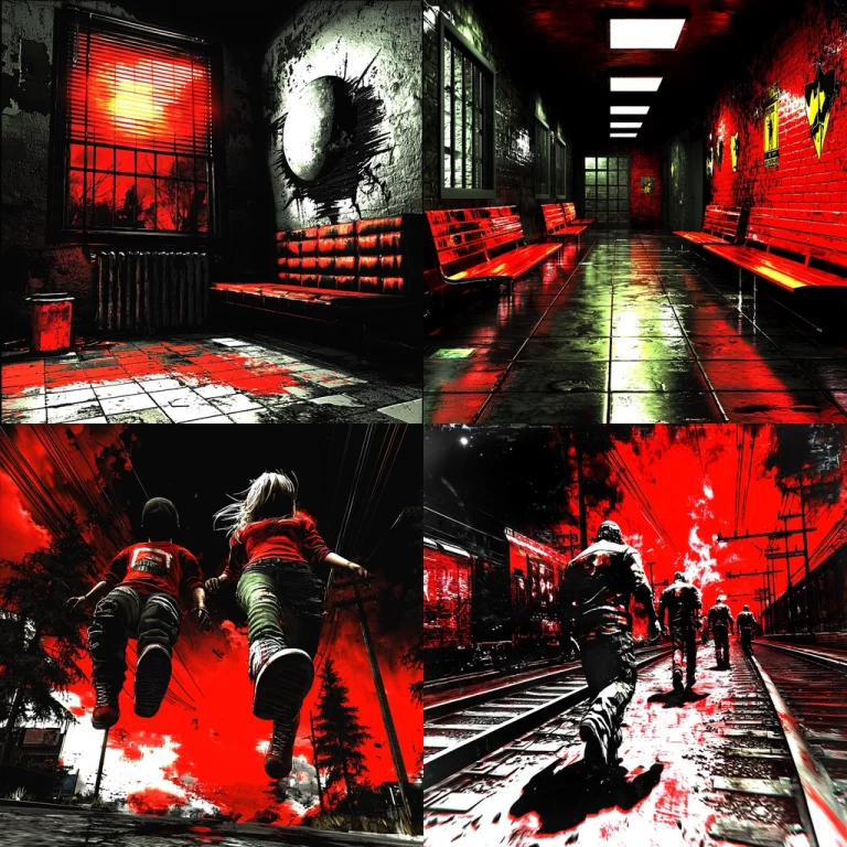 Red and Black Vivid Contrast - Midjourney style sref code