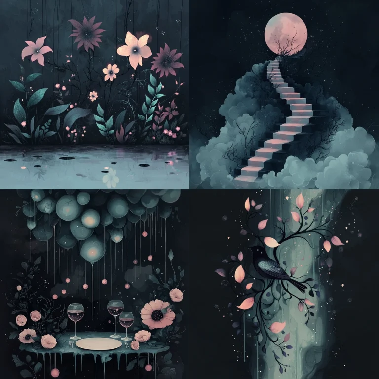 Dark Flora in Soft Pastel - Midjourney style sref code