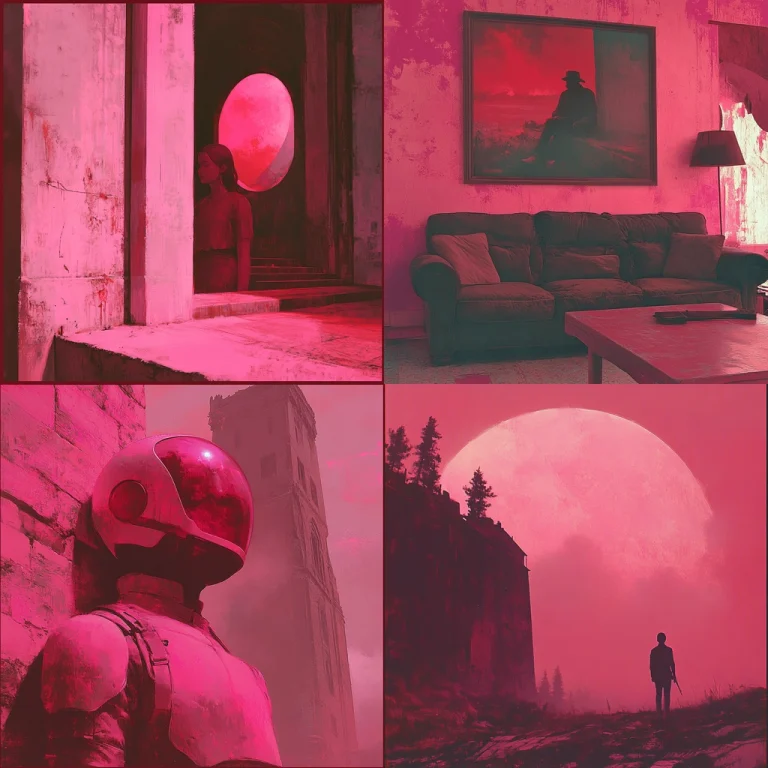 Red Monochrome with Dim Lighting - Midjourney style sref code