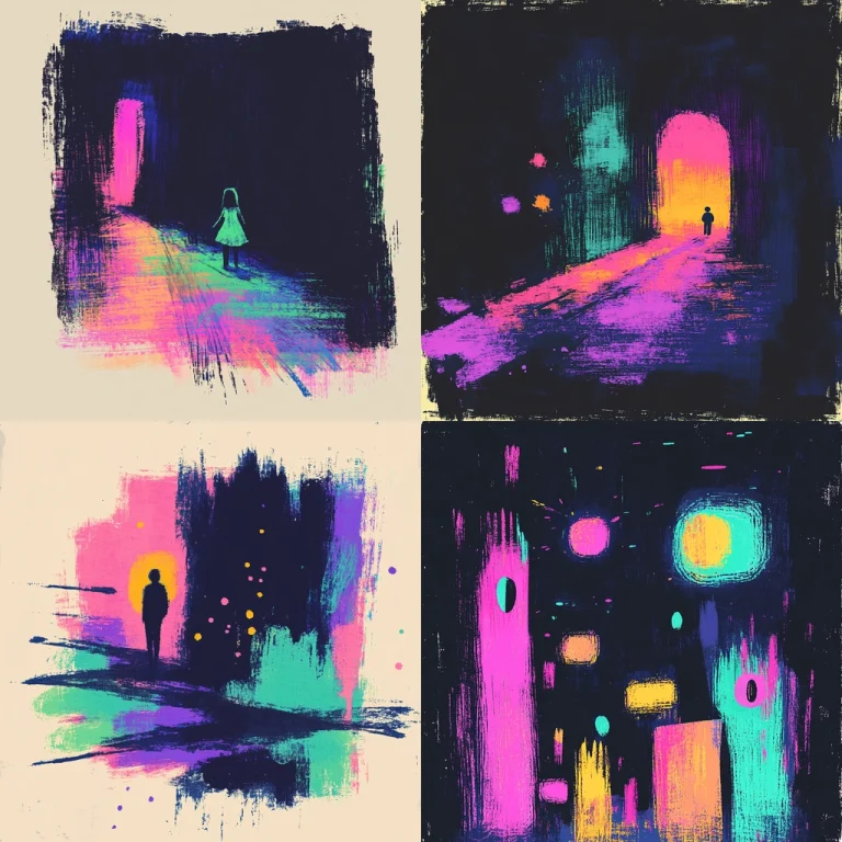 Vibrant Brushstroke Noir - Midjourney style sref code