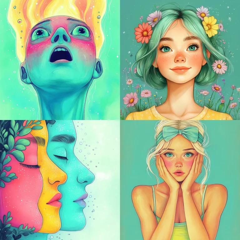 Vibrant Pastel Portraits with Floral Accents - Midjourney style sref code