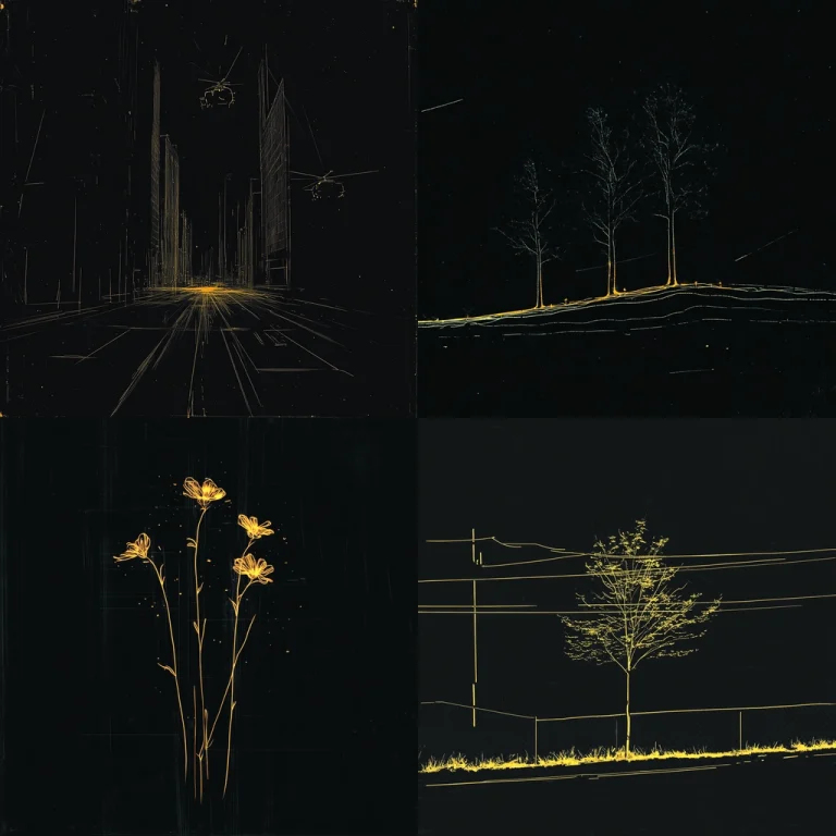 High Contrast Line Illumination - Midjourney style sref code