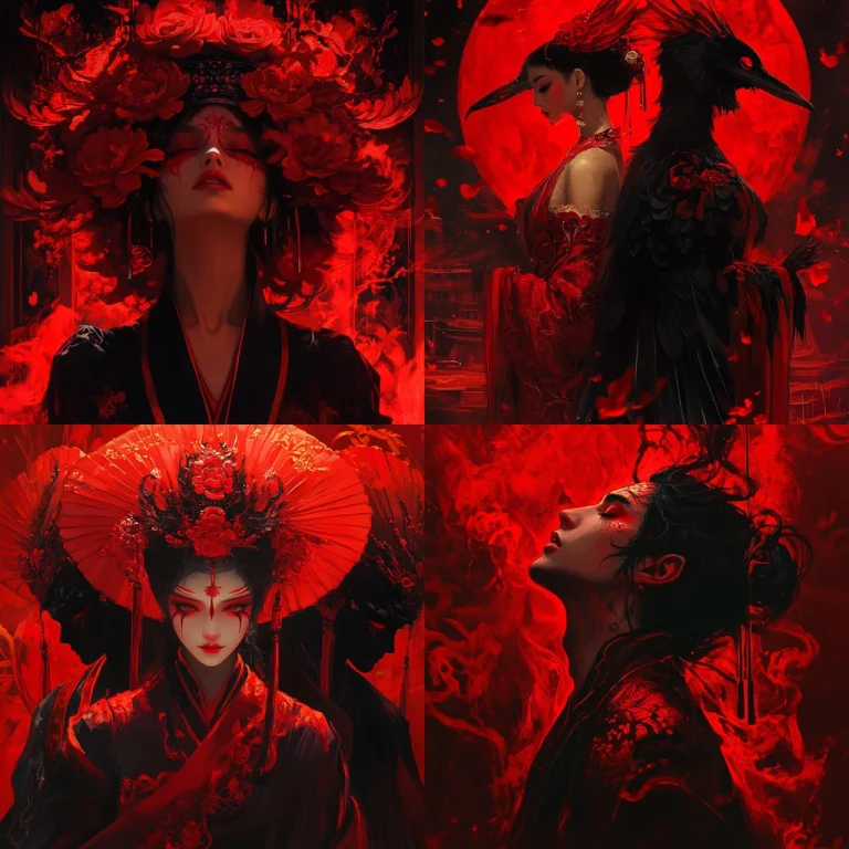 Intense Crimson Fusion - Midjourney style sref code