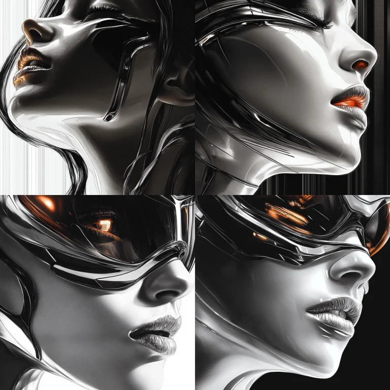 Glossy Monochrome Ripple - Midjourney style sref code