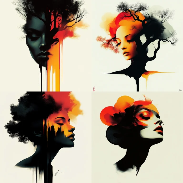 Dark Vibrant Silhouette - Midjourney style sref code