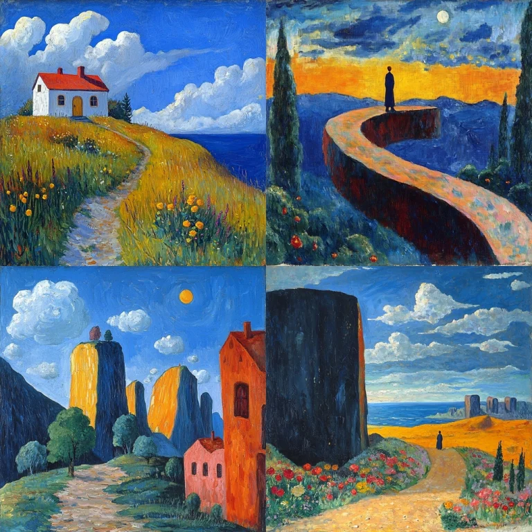 Bright Impressionist Landscape - Midjourney style sref code