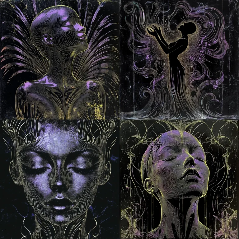 Gold-Laced Ethereal Silhouettes - Midjourney style sref code