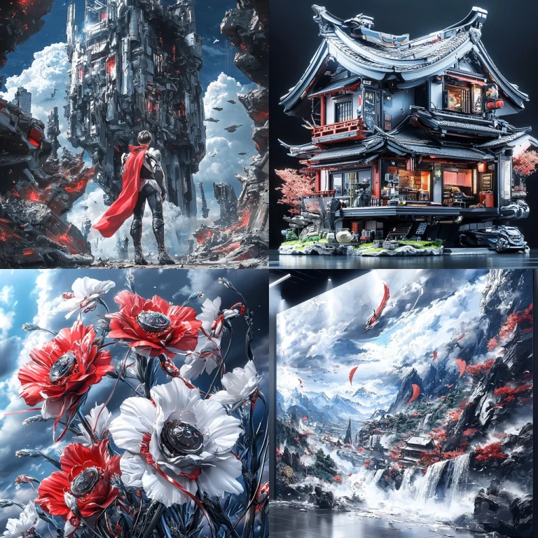 Futuristic Eastern Fusion with Cool Tones - Midjourney style sref code