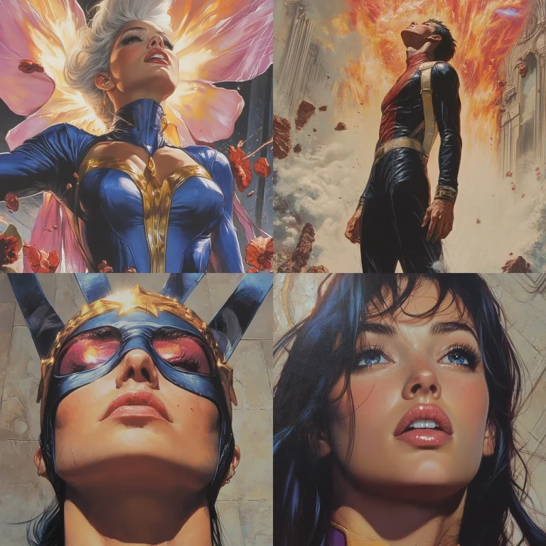 Vivid Burst with Heroic Details - Midjourney style sref code