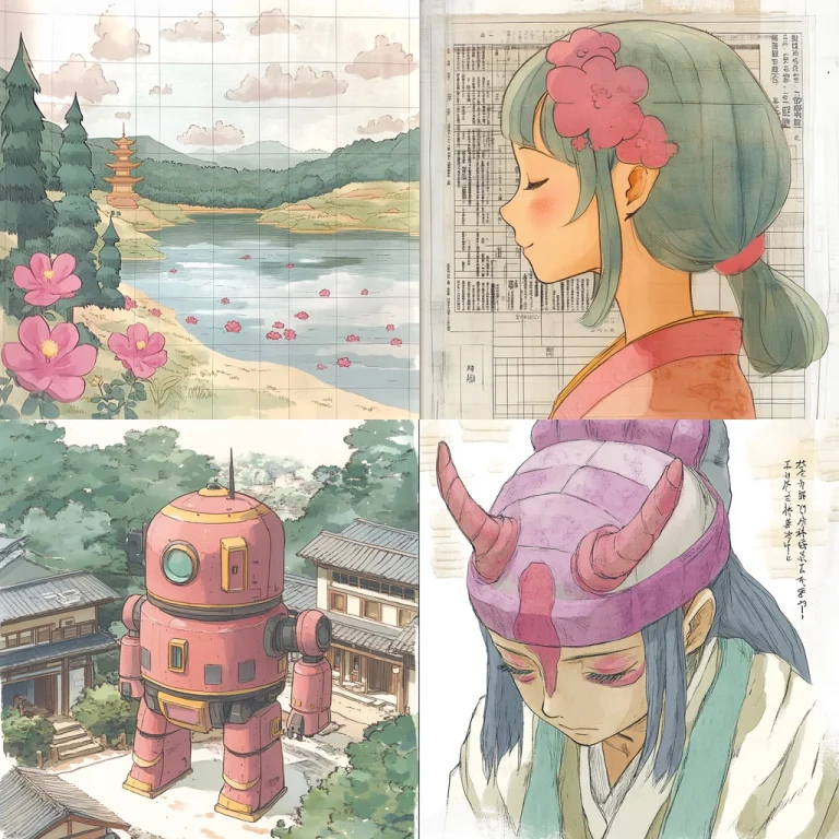 Pastel Watercolor with Manga Details - Midjourney style sref code