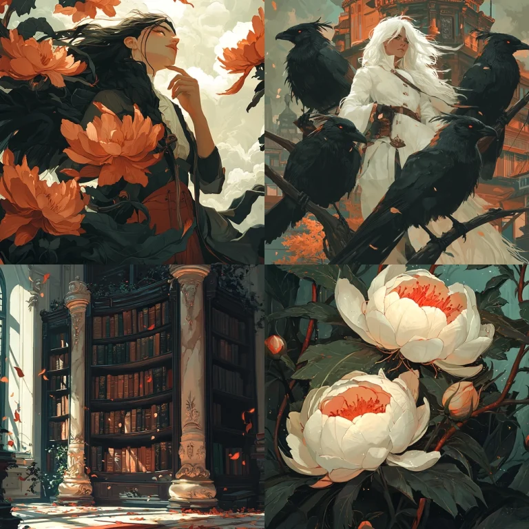 Vibrant Botanical with Dark Accents - Midjourney style sref code