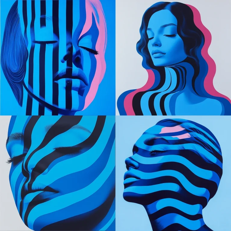 Blue and Pink Stripe Aesthetic - Midjourney style sref code