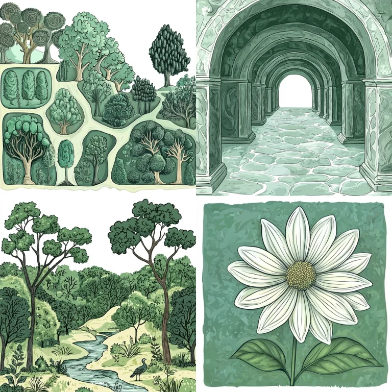 Detailed Monochrome Greens - Midjourney style sref code