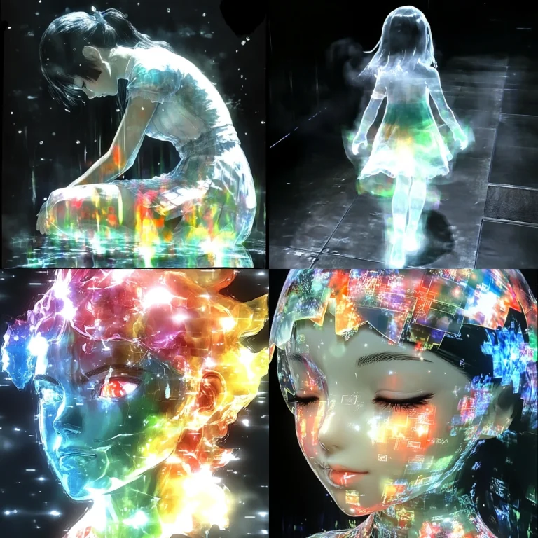 Prismatic Illumination on Dark Canvas - Midjourney style sref code