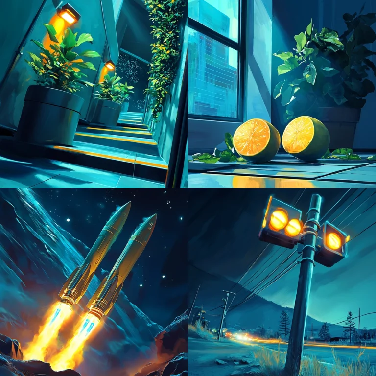 Vivid Cyan and Yellow Glow - Midjourney style sref code