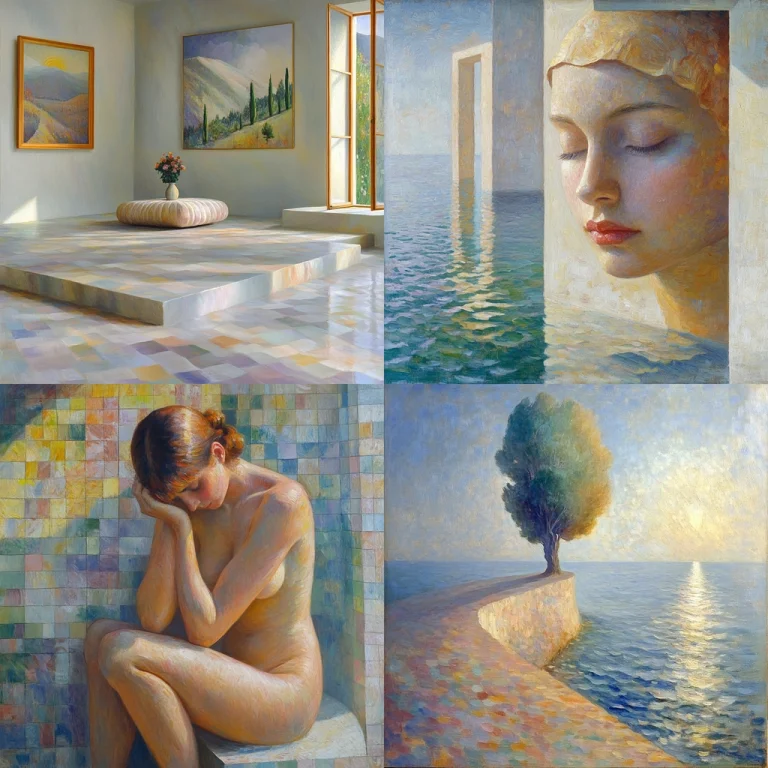 Soft Light Mosaic Realism - Midjourney style sref code