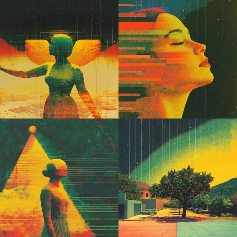 Digital Noise Effect Retro Colors - Midjourney style sref code