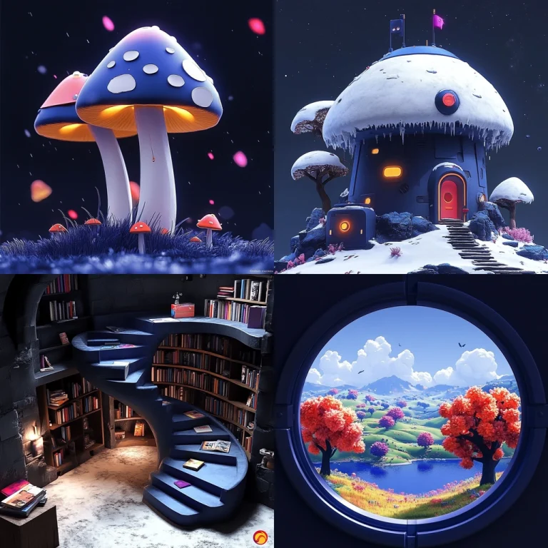 Dark Blue Fantasy Lighting - Midjourney style sref code