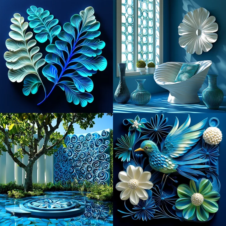 Blue and White Ornamentation - Midjourney style sref code