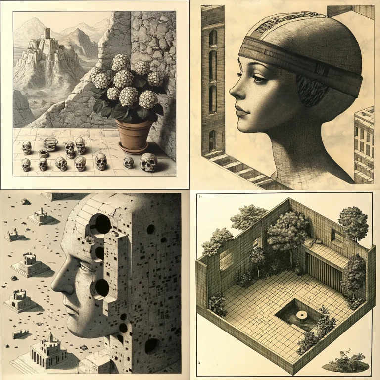 Architectural Surrealism with Earth Tones - Midjourney style sref code