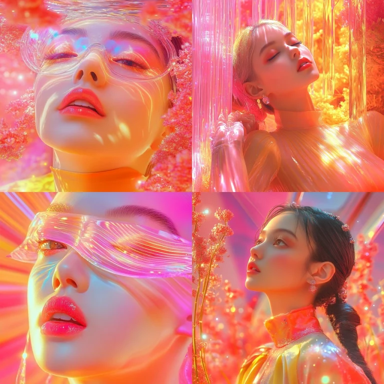 Illuminated Pink Overtones - Midjourney style sref code