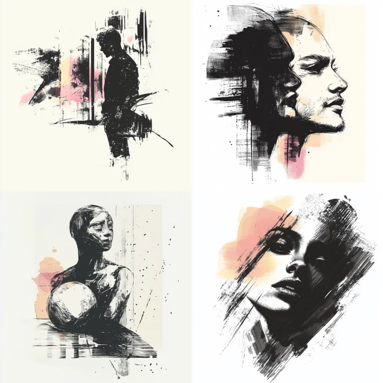 Monochrome Brush Texture - Midjourney style sref code