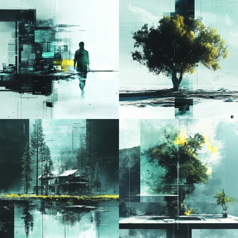 Cool Tonal Geometric Fragmentation - Midjourney style sref code