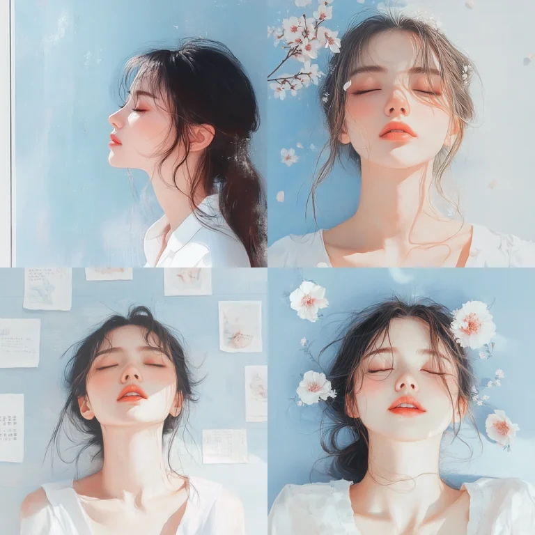 Pastel Blue Floral Minimalism - Midjourney style sref code