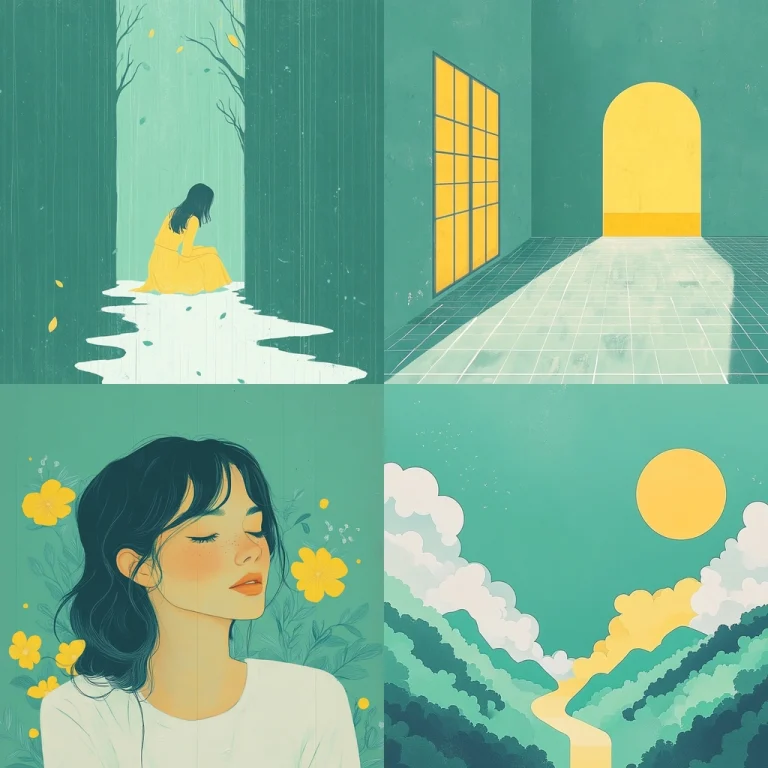 Muted Green and Yellow - Midjourney style sref code