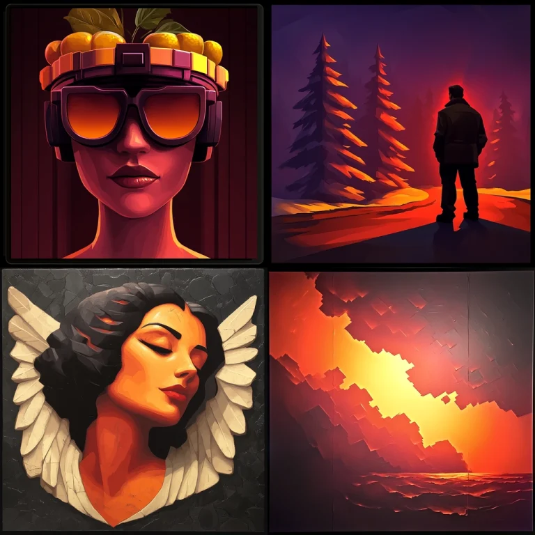 Vibrant Color Blocking with Shadow - Midjourney style sref code