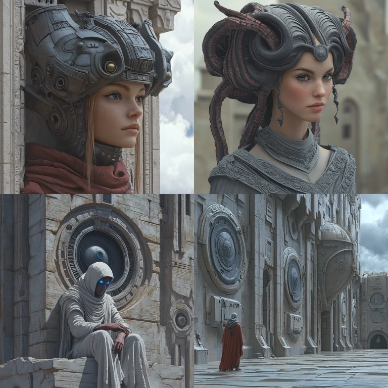 Textured Architectural Portraiture - Midjourney style sref code