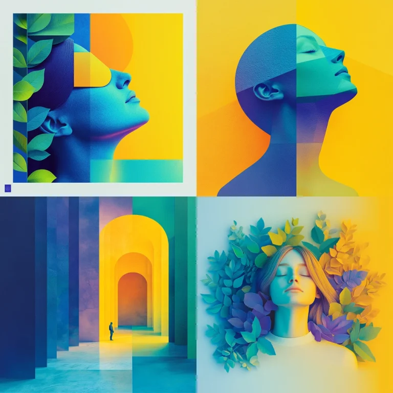 Luminous Color Block Fusion - Midjourney style sref code