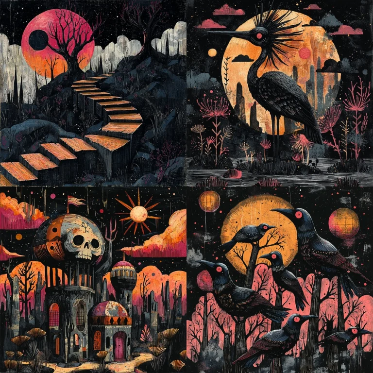 Dark Textured Nightscapes - Midjourney style sref code