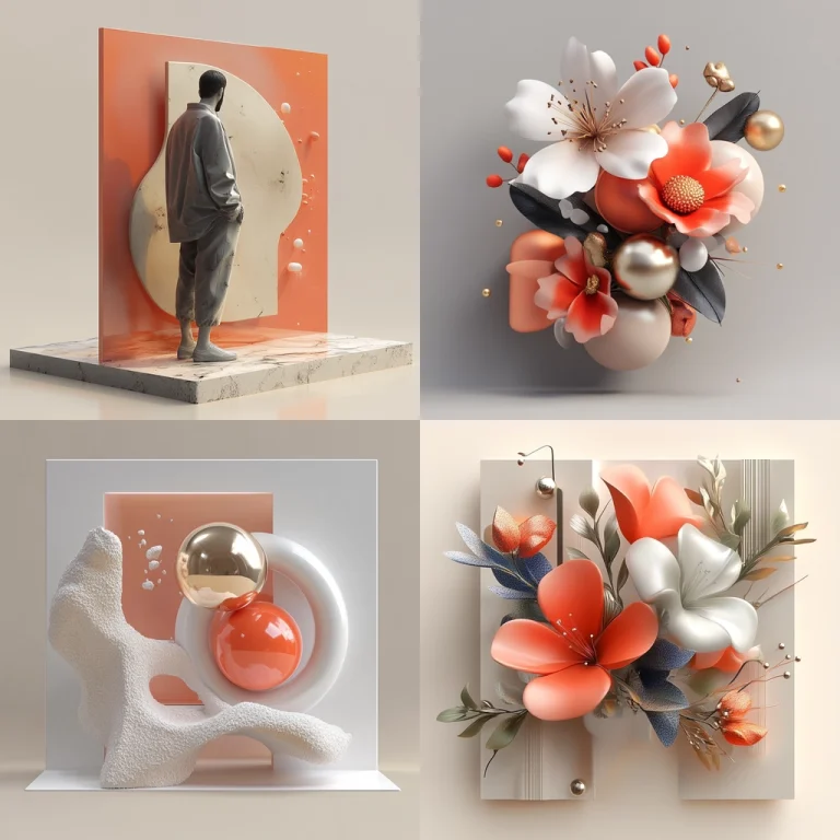 Sleek Pastel Geometric Forms - Midjourney style sref code