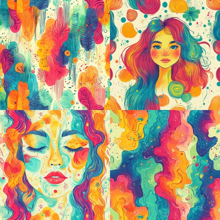 Vibrant Fluid Illustration - Midjourney style sref code