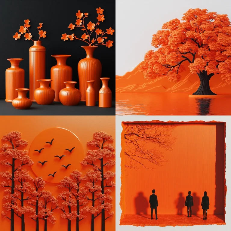 Monochrome Orange Elegance - Midjourney style sref code